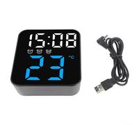 Orologio digitale a LED con display della temperatura e illuminazione attivata dalla voce per una comoda visione notturna (luce blu)