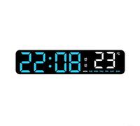 Orologio digitale a LED con visualizzazione ora, temperatura, settimana e conto alla rovescia, luminosità regolabile, funzionamento silenzioso, materiale ABS per camera da letto, ufficio, casa