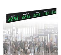 Orologio digitale a LED, da parete, con fusi orari multipli per uffici e hotel, visualizza 3/4/5 città fusi orari, perfetto per le imprese multinazionali