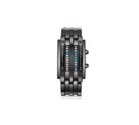 Orologio digitale a matrice binaria LED blu da uomo e da donna, classico, alla moda, con tecnologia