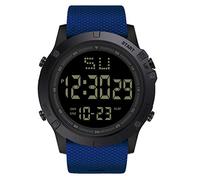 Orologio digitale al quarzo da uomo, con sveglia a LED, in gomma, sportivo, sportivo, con animali, Blu, misura unica