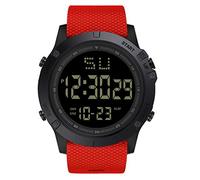 Orologio digitale al quarzo da uomo, con sveglia a LED, in gomma, sportivo, sportivo, con animali, Rosso, misura unica