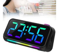 Orologio Digitale, Ampio Display, Sveglia per Chi Dorme profondamente, Ampio Display, Volume Regolabile, con Display a Colori RGB, la Sveglia rumorosa è Adatta ai Bambini,White