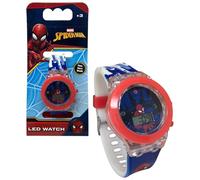 Orologio Digitale Bambini con Luci LED Spiderman Marvel Colorate Display 4 cm, Cinturino PVC Regolabile 22 cm Cassa ABS e Lente Plexiglass 2 Batterie LR41 Incluse Idea Regalo Bambino