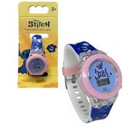 Orologio Digitale Bambini con Luci LED Stitch Disney Colorate Display 4 cm, Cinturino PVC Regolabile 22 cm Cassa ABS e Lente Plexiglass 2 Batterie LR41 Incluse Idea Regalo Bambino