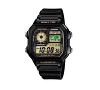 Orologio digitale Casio AE-1200WH-1B World Time - Batteria da 10 anni,...
