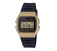Orologio digitale Casio F-91WM-9AJH cassa oro cinturino resina nero stile...