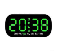 Orologio digitale con funzione sveglia data e temperatura in luminoso display a LED per una facile lettura a colpo d'occhio (verde)