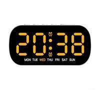Orologio digitale con funzione sveglia data e temperatura in luminoso display a LED per una facile lettura a colpo d'occhio (giallo)