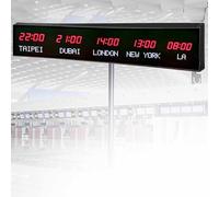 Orologio digitale con fusi orari mondiali, con nomi delle città personalizzabili, display a LED per parcheggi, ideale per casa o ufficio