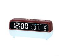 Orologio digitale con luce ambientale integrata, monitoraggio della temperatura, timer conto alla rovescia a doppia modalità e display dimmerabile per casa, ufficio o comodino (rosso)