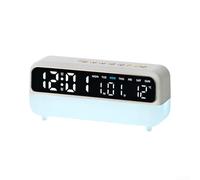 Orologio digitale con luce ambientale integrata, monitoraggio della temperatura, timer conto alla rovescia a doppia modalità e display dimmerabile per casa, ufficio o comodino (bianco)