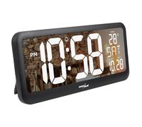 Green Blue GB214 Orologio digitale Sensore di temperatura 37x17cm Ampio orologio da parete Sveglia Display LED Da posizionare su un Tavolo Alimentato da alimentatore o batterie