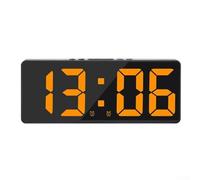 Orologio digitale con sensore di temperatura e allarme vocale controllato da Clap o Tap 12H 24H display Celsius Fahrenheit Opzioni (arancione)