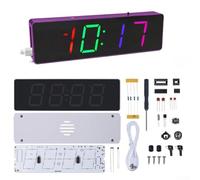 Orologio digitale creativo con progetto di saldatura, kit RGB colorato con allarme multifunzione e controllo della temperatura per gli amanti del fai da te (viola)