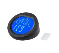 Orologio digitale da auto con termometro integrato, a energia solare, con batteria Fallback e funzione di illuminazione attivata dalle vibrazioni, colore: blu