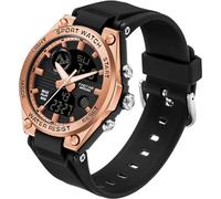 Orologio digitale da donna con cinturino in silicone impermeabile da 50 m, orologio digitale per ragazza ragazzo analogico digitale con allarme data LED per bambini elettronico