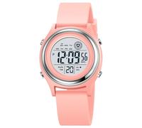 Orologio digitale da donna, con schermo a LED, cinturino in silicone, multifunzione, impermeabile, sveglia, cronometro, retroilluminazione a LED, orologio sportivo all'aperto, D rosa., Moda