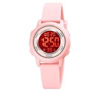 Orologio digitale da donna con schermo a LED, impermeabile, con allarme e cronometro, con retroilluminazione a LED a 7 colori, B rosa.,