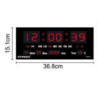 OROLOGIO DIGITALE DA PARETE A LED CON DATARIO TERMOSTATO SVEGLIA E CALENDARIO