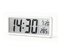 Orologio digitale da parete bianco 20,2 x 8 x 2 cm con data e temperatura