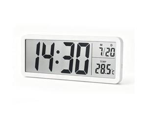 Orologio digitale da parete bianco 20,2 x 8 x 2 cm con data e temperatura
