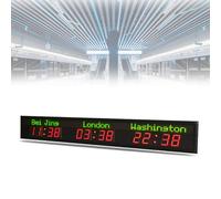 Orologio digitale da parete, con telecomando, luminosità a 5 livelli, calibrazione automatica per aeroporti, hotel, metropolitane e stazioni ferroviarie