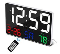 Orologio digitale da parete da 11.5"con grande display e telecomando senza fili,orologio da parete a LED con data,12/24H,grande orologio per casa,ufficio,cucina,scuola,palestra,Parola Di Colore Bianco