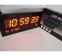 OROLOGIO DIGITALE DA PARETE MURO LED ROSSO DATARIO TEMPERATURA TABELLA