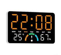 Orologio digitale da parete o supporto per casa, ufficio, camera da letto | ora, data, temperatura, umidità, livello di comfort, ampio schermo trasparente, informazioni a colpo d'occhio