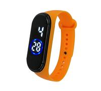 Orologio digitale da polso a LED, in silicone, 50 m, sportivo, unisex, per coppie, Arancione, misura unica