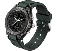 Orologio digitale da polso da donna con cinturino in silicone, impermeabile fino a 50 m, orologio digitale per ragazze e ragazzi, analogico, orologio elettronico per bambini, verde scuro.