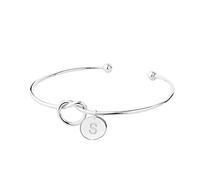 Orologio digitale da polso da donna placcato in oro, con nodo d'amore iniziale, bracciale con tutte le 26 lettere dell'alfabeto, bracciale in argento, per donne e ragazze, Taglia unica, Ferro, Nessuna