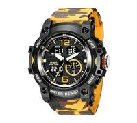 Orologio Digitale da Uomo, Cronometro Digitale-analogico in Stile Militare | Mpermeabile, multifunzionale, orologio da polso con cinturino in silicone, LED, per sport all'aperto