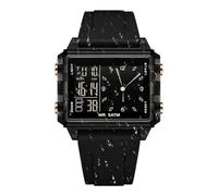 Orologio digitale da uomo, impermeabile fino a 50 m, orologio quadrato | Orologio impermeabile con retroilluminazione, conto alla rovescia, per escursionismo, campeggio, pesca, ciclismo, palestra