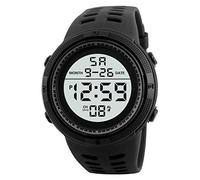 Orologio digitale da uomo, sportivo, a LED, per attività all'aperto, con data, orologio sportivo elettronico, orologio sportivo con sveglia, Nero , misura unica
