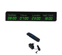 Orologio digitale del mondo, grande display a LED con fusi orari multipli per hotel, fabbriche, centri commerciali e luoghi di concorso