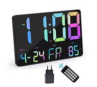 Orologio digitale grande display,grande orologio da parete da 11.5", orologio da comodino con telecomando wireless,sveglia digitale di grandi dimensioni con data di temperatura,12/24,grandi dimensioni