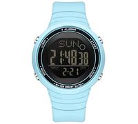 Orologio digitale impermeabile con numeri grandi, 3 sveglie, cronometro, sportivo, da corsa, per donne e uomini, minimalista, elettronico, facile da leggere, unisex, Azzurro chiaro, Casual