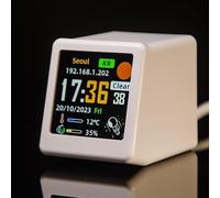 Orologio digitale intelligente con stazione meteorologica con display IPS da 54 pollici, supporta informazioni meteorologiche per oltre 300.000 città in tutto il mondo, GIF a schermo intero e