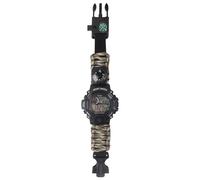 Orologio Digitale Militare Sopravvivenza Multifunzionale Esterno per Uomini, Cinturino Impermeabile Bussola Termometro Fischietto Pietra Focaia Asta Retroilluminazione