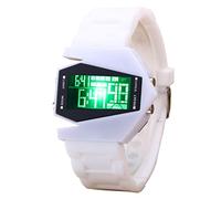 Orologio Digitale Multifunzionale da Aereo per Uomo e Donna, Luci Colorate a LED, Design Unico, Specchio in Plastica, 1 Orologio da Aereo (WHITE)