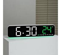 Orologio digitale multifunzione a LED, visualizzazione dell'ora, temperatura e conto alla rovescia, controllo della luminosità regolabile, funzionamento silenzioso (A)