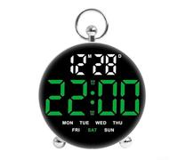 Orologio digitale multifunzione con controllo vocale, mostra ora, data e temperatura su uno schermo LED di facile lettura; perfetto per l'uso notturno (verde)