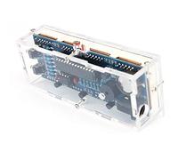 Orologio digitale parlante compatto a 4 cifre Kit fai da te a LED Controllo della luce Visualizzazione della temperatura Data e ora Custodia trasparente