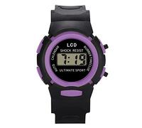 Orologio digitale per bambini, analogico, elettronico, sportivo, da polso, LED, per ragazze e ragazze, Viola, One Size