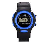 Orologio digitale per bambini, analogico, elettronico, sportivo, da polso, LED, per ragazze e ragazzi, orologio sportivo, Blu, One Size