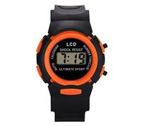 Orologio digitale per bambini, analogico, elettronico, sportivo, da polso, LED, per ragazze, per bambine, Arancione, One Size