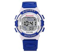 Orologio digitale per bambini con data a LED e sveglia, orologio sportivo per bambini, Blu, misura unica