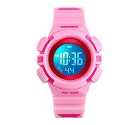 Orologio digitale per bambini e ragazze, 50 m, impermeabile, cronometro, orologio da polso di alta classe, per ragazzi e ragazze, Stile 7, rosa, Cinturino